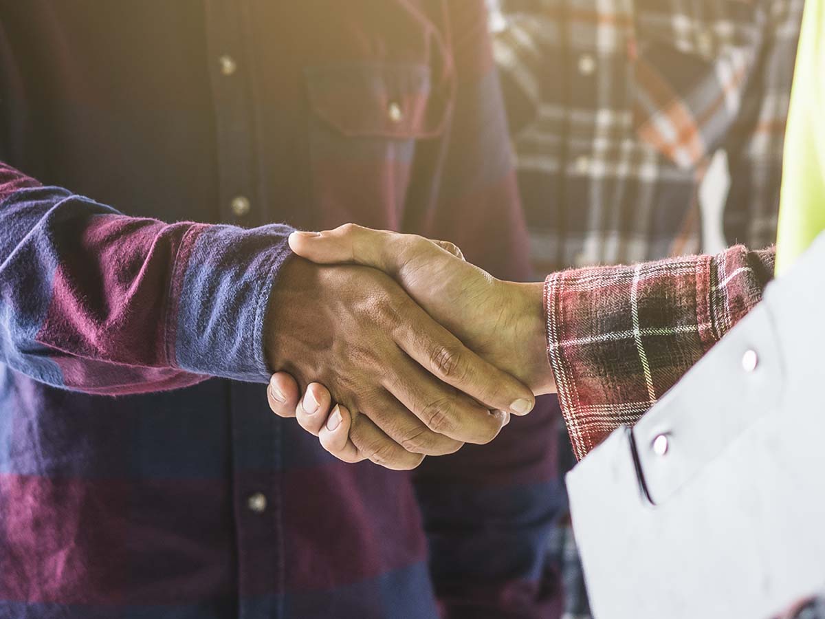 Handshake with contractor