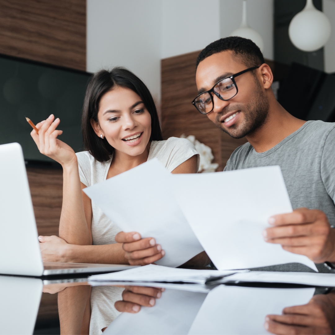 Couple reviewing finances