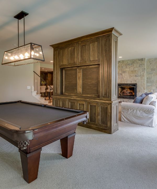 renovated basement for entertaining