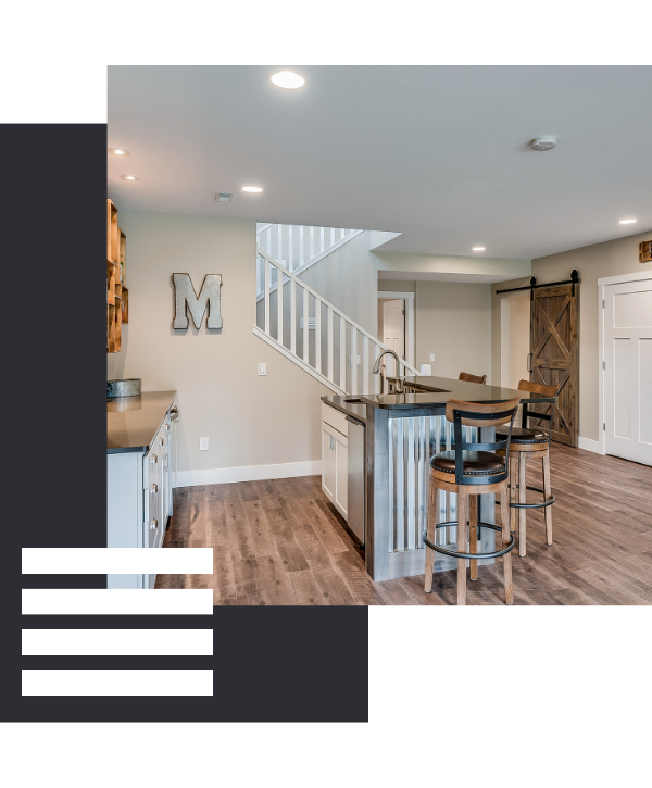 finished basement remodeling project